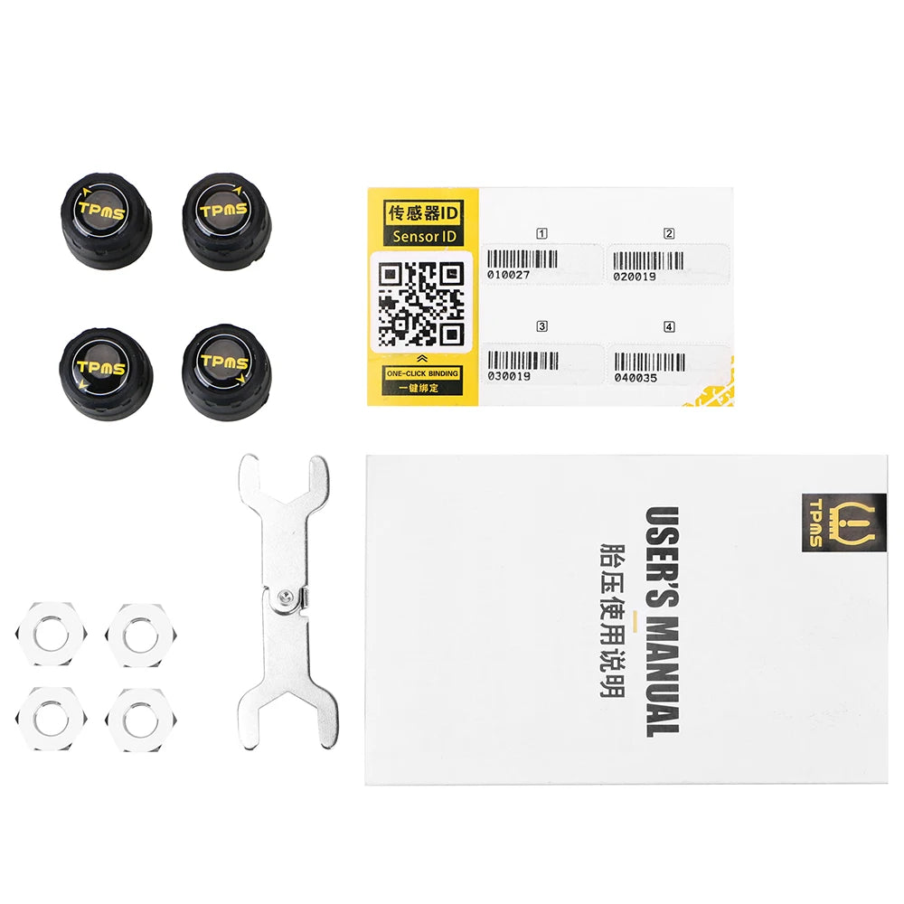 Android iOS BLE TPMS External Alarm Tire Pressure Sensors APP Display Universal Car Tire Pressure Sensor Bluetooth 4.0 5.0