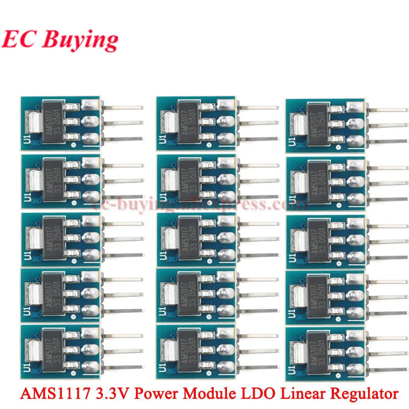 100Pcs/1pc AMS1117 3.3V 5V Power Supply Module AMS1117-3.3 AMS1117-5.0 LDO Linear Voltage Regulator Board 800mA PCB