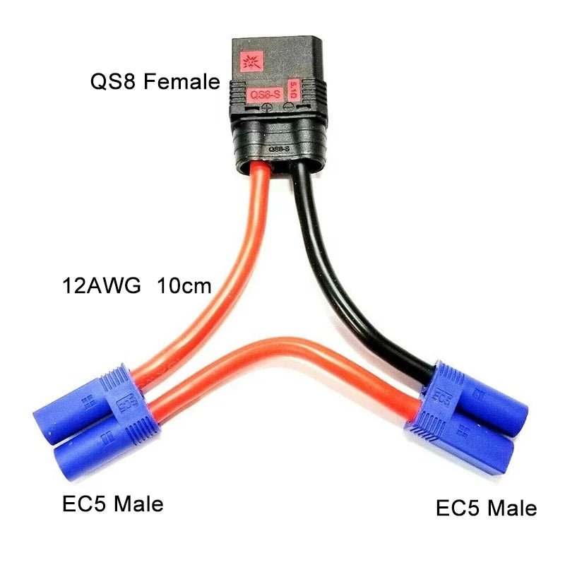 QS8S to XT90/60 TRX EC5 Anti-ignition Plug Male Female Model Aircraft Adapter Cable for Plant Protection Machine Lithium Battery