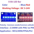3-24V 8 Bit Blue/Red Common anode/cathode LED indicator Module Breadboard starter kit Board for MCU ARM 3d printer UNO MEGA2560