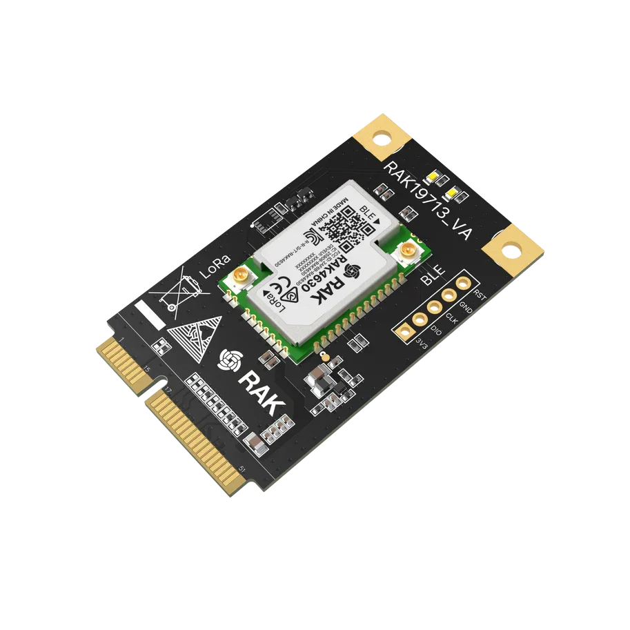 RAK19713 Mini PCIe Module For LoRa® LoRaWAN® Mini PCIe Module For Linux Gateways, CM4 Carrier Boards And Industrial PCs