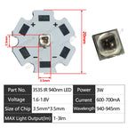 High Power LED Chip IR 730Nm 850Nm 940nm 3W 3535 LED Beads Emitter Light Infrared Radiation Bulb Laser Flashlight Night Vision C