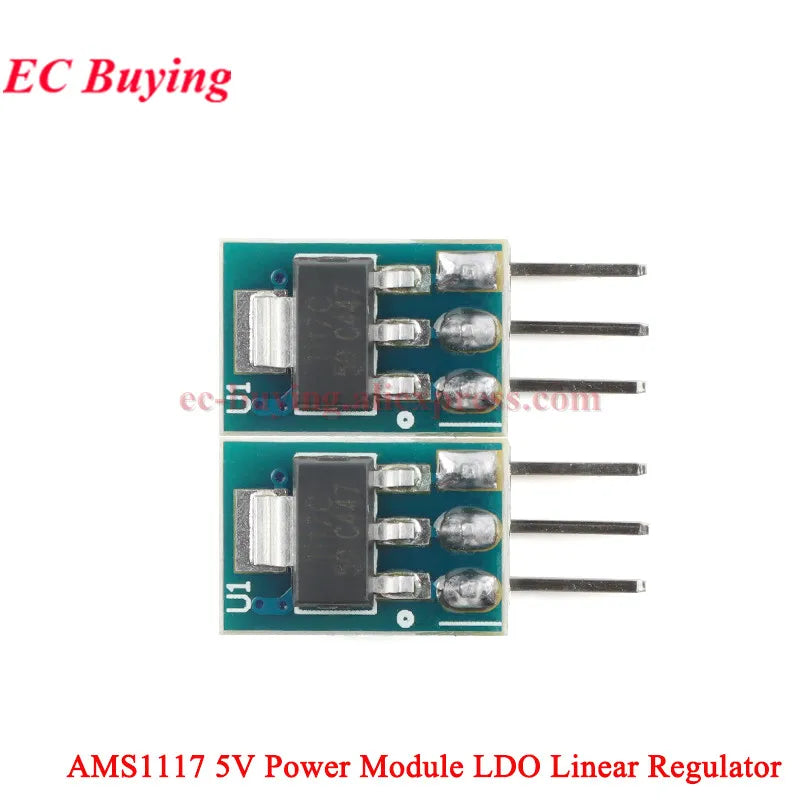 100Pcs/1pc AMS1117 3.3V 5V Power Supply Module AMS1117-3.3 AMS1117-5.0 LDO Linear Voltage Regulator Board 800mA PCB