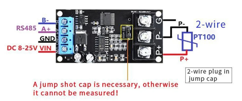 PT100 Platinum Thermal Resistance RTD Thermocouple Temperature Sensor Transmitter RS485 MODUBS RTU Module DC8-25V 8-13MA