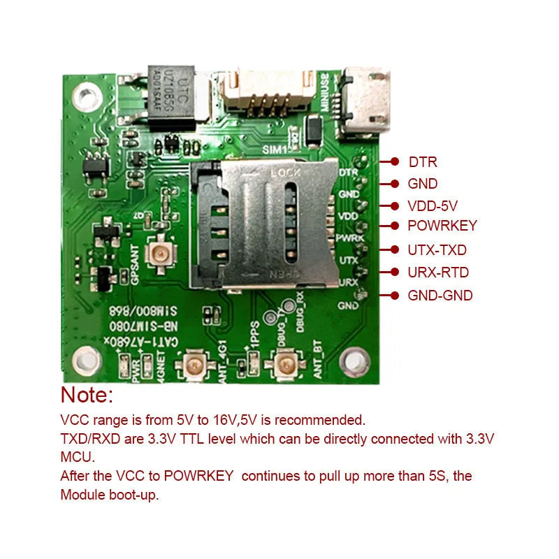 SIMCOM A7682E Core Board Development Kit LTE CAT1 Module 4G 2G Voice GSM/GPRS Without GNSS for Europe/Middle East/Africa