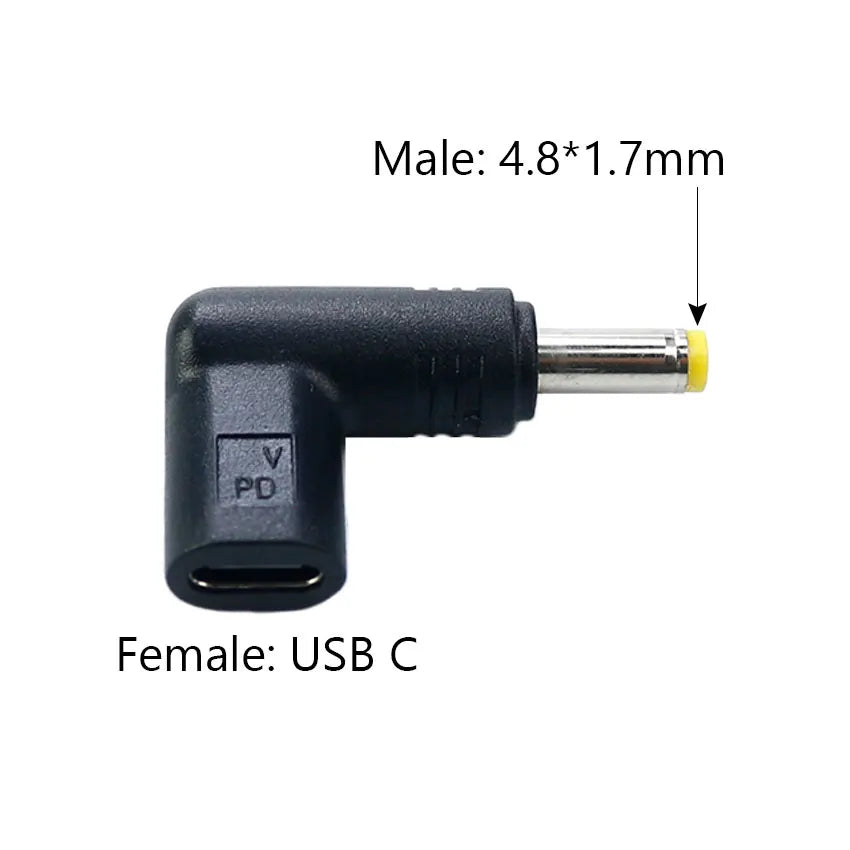 USB C PD to DC Power Connector Universal 12V 15V 19.5V Type C to DC Jack Plug Charging Adapter Converter for Tablet Router