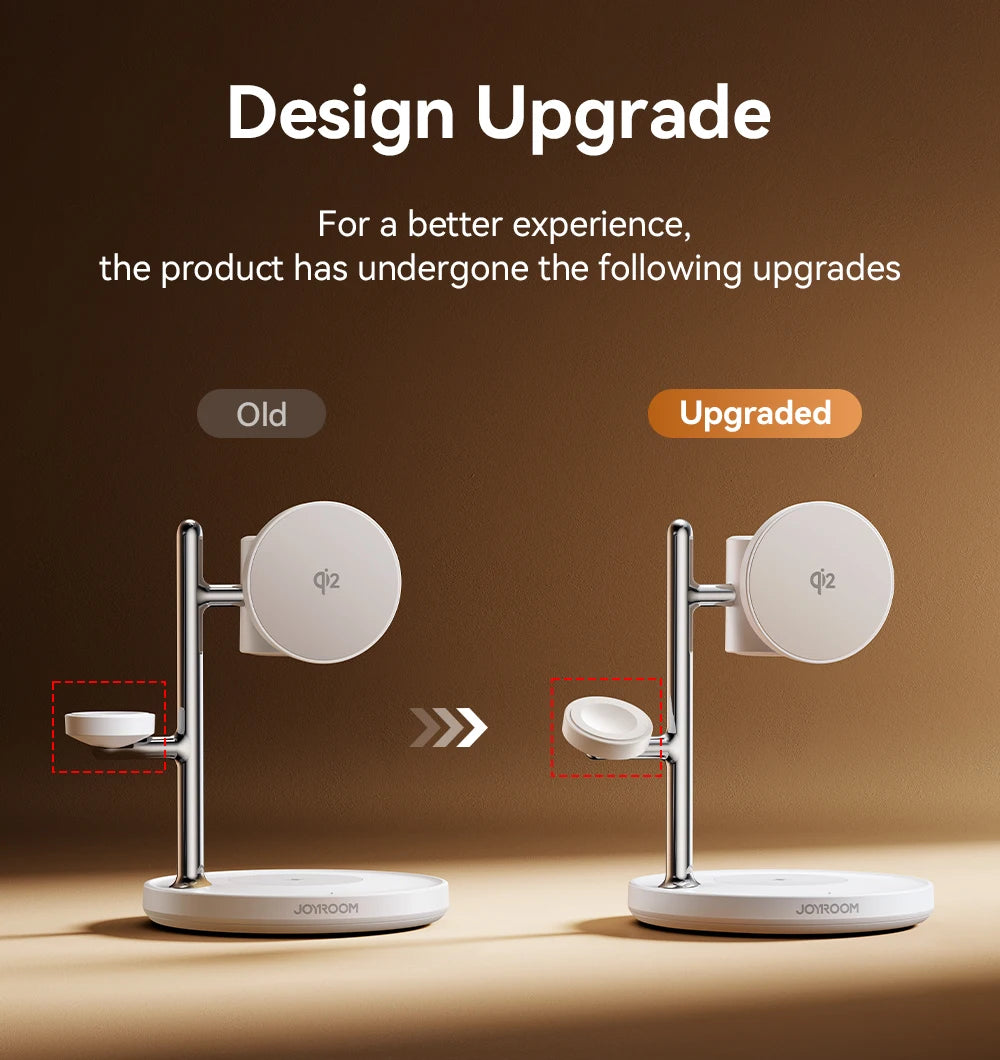 Joyroom Qi2 Magnetic Charging Station for Apple Fast Wireless Charger for iPhone 16 15 14 Pro Max for iWatch for AirPods JR-W23
