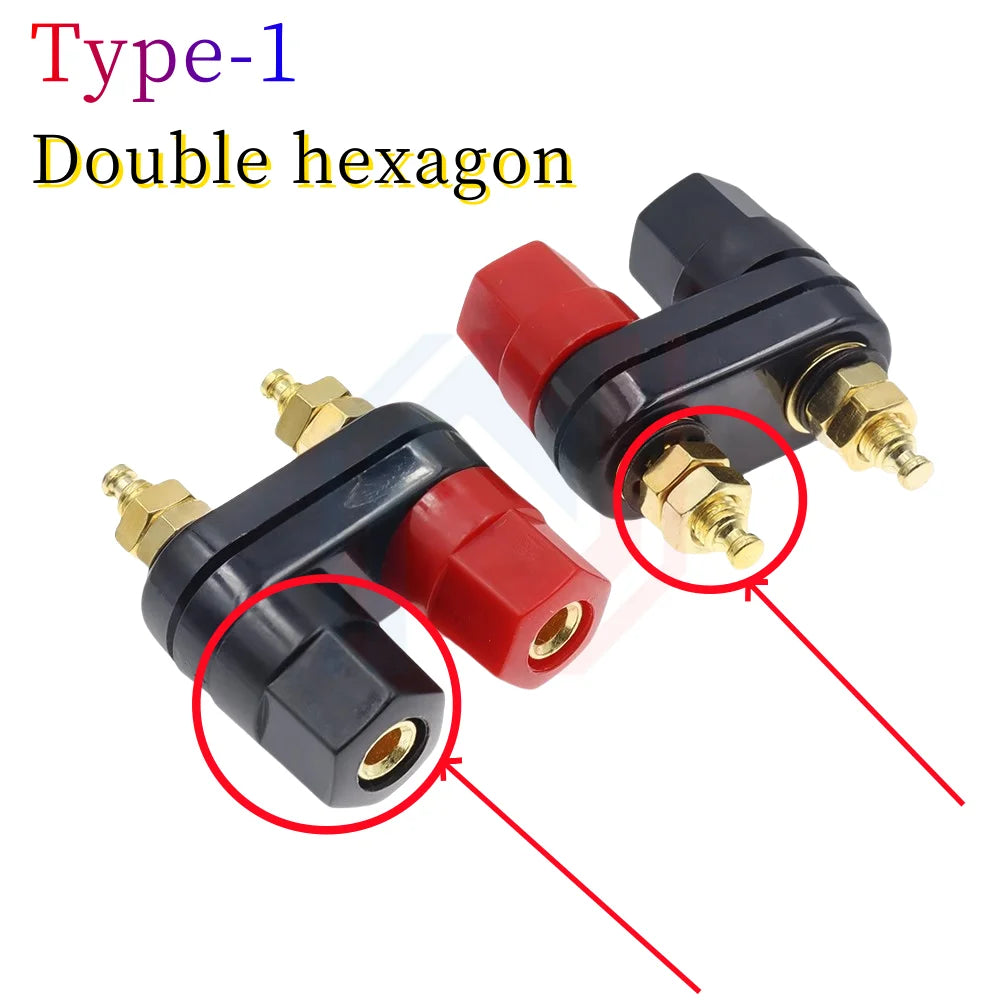 1/2PCS Banana Plugs Couple Terminals Red Black Connector Amplifier Terminal Binding Post Banana Speaker Plug Jack M20