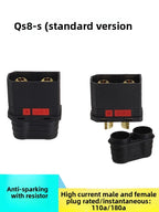 QS8-S/QS8-S+ High-Current Anti-Sparking QS8 to XT90 Adapter, Drone Lithium Battery Connector, Electric Vehicle Charging Plug