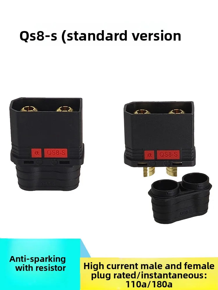 QS8-S/QS8-S+ High-Current Anti-Sparking QS8 to XT90 Adapter, Drone Lithium Battery Connector, Electric Vehicle Charging Plug
