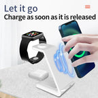 30W 3 In 1 Wireless Charger  Stand Dock For iPhone 15 14 13 12 11 XS Apple Watch 8 7 AirPods  Induction Fast Charging Station