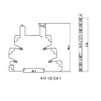 Din Rail Slim Relay Module 41F-1Z-C4-1 Integrated PCB Mount Power Relay With Relay Holder  Relay Socket 6.2mm