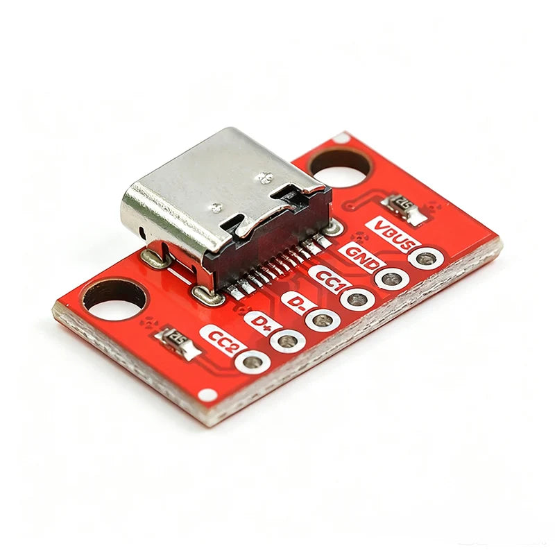 Type‑C USB Female To DIP Pin Header Adapter Board Pre‑Welded USB‑C Socket Breakout Module for Arduino Power Supply Debugging