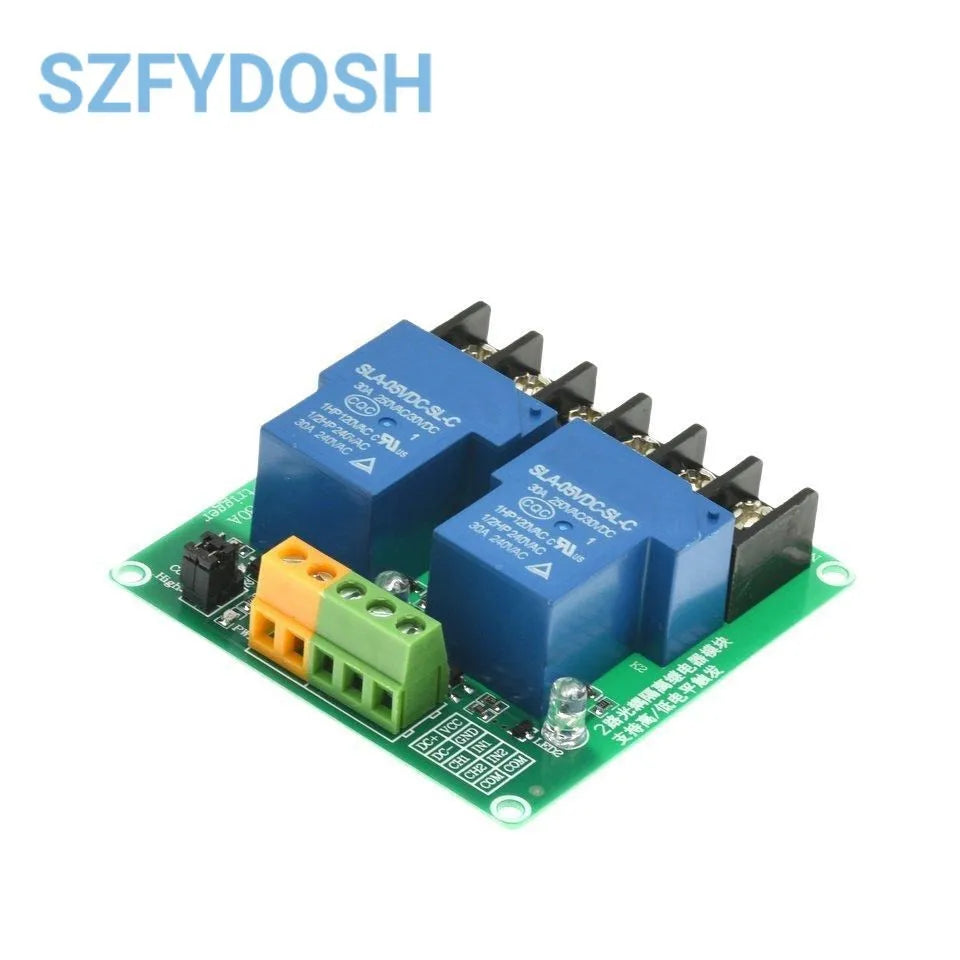 1 2 4 8 Channel Relay Module 30A With Optocoupler Isolation 5V 12V 24V Supports High And Low Triger Trigger