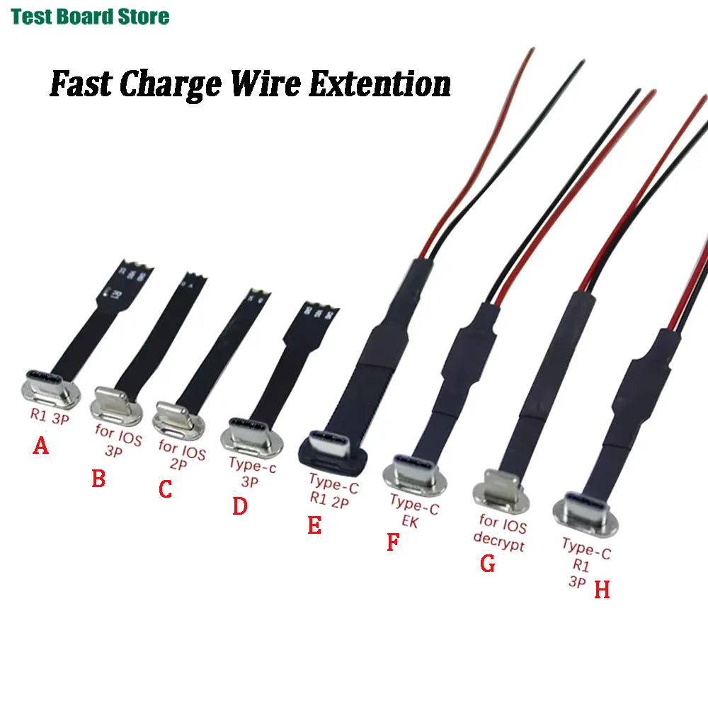 1pc USB C Type-C FPC 2pin3pin with Resistor R1 Soft Flat Cable Male Charging Cable Fast Charge Charging Wire Extention for Phone