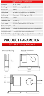 AC DC 0-600A Current Sensor 4-20mA 0-10V RS485 20mm Close Loop Current Transducer High Accuracy Hall Effect Current Transmitter