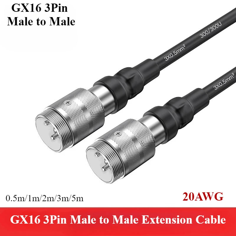 GX16 2/3/4 Pin Aviation Plug Male Female Wire Connector Extension Cable GX16 2/3/4 Core Ribbon Aviation Plug Power Cord Adapter