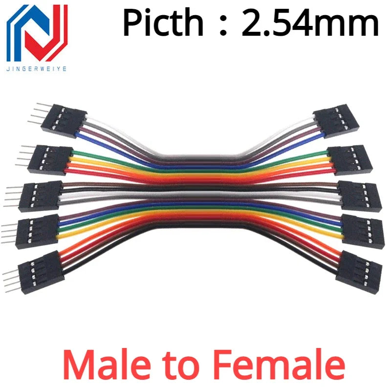 2PCS 2.54MM Pitch Dupont Line Female / Male Single Double 2P-20 Pin Dupont Cable Connector Jumper Cable Wire 10cm/20cm/30cm