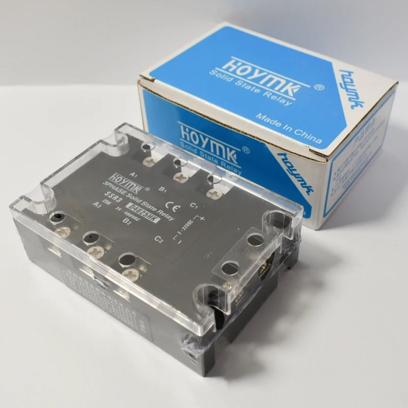 Three Phase Solid State Relay  DC Control AC 380V 3f SSR 40DA 10DA 25DA 80DA 100DA Module 3-32VDC Input 24-480VAC Load