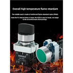 XB2 Series Metal Button Switch Self Reset Small Mushroom Head Middle Seat Emergency Stop 22mm Knob Key Start Inching Power on