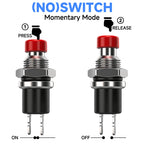 5mm 7mm 10mm Mini Push Button Switch Latching Self Reset Red High Head Small Buttons Switches 2 pins 1NO 1NC 3A/125V 1A/250V