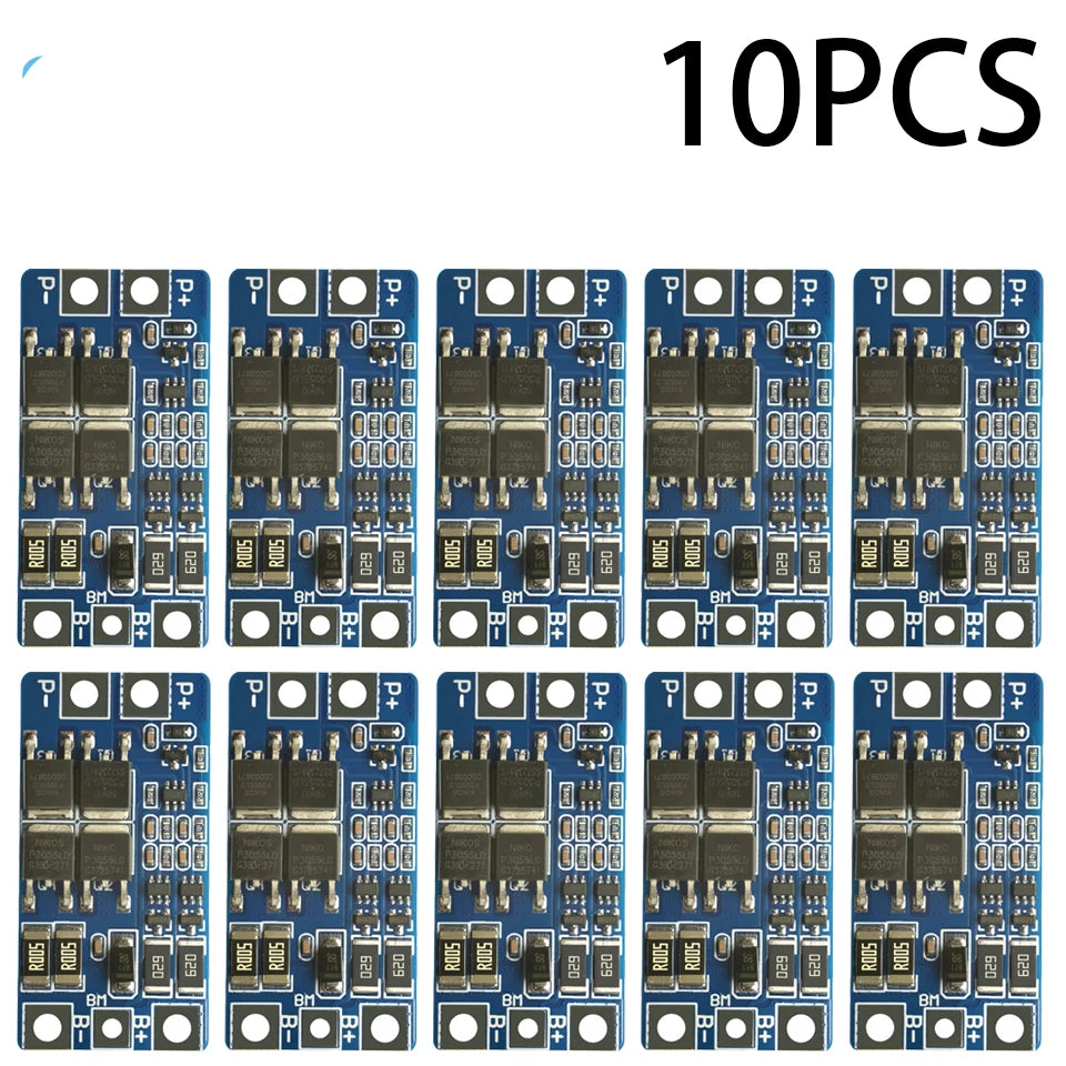 1-10PCS 2S 3.2V 3.7V 10A LiFePO4 Battery Protection Board, 6.4V 7.3V BMS with Balancing for 32650 18650 3.2V Battery Pack DIY
