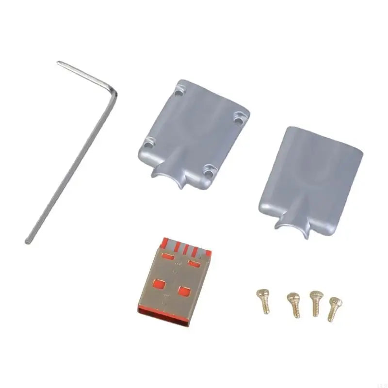 462E USB Male Housing Metal With Gold Plated Screws Suitable For Data Cable Fast Charging 4 Pin Male Connector Plug Socket