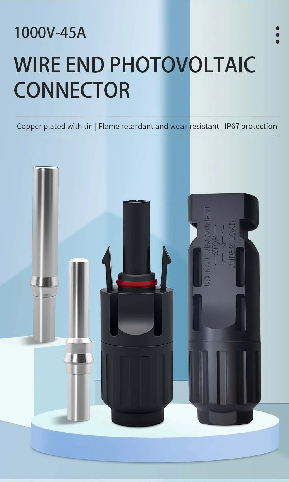 TOMZN 2 Sets of PV Solar Connectors 1000V 1500V 32A 45A Panel Branch PV Photovoltaic Wire/Board Terminal Box Inverter IP67 10LOT