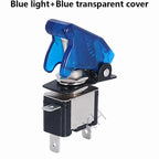 Auto Car Boat Truck Illuminated Led Toggle Switch With Safety Aircraft Flip Up Cover Guard 12V20A transparent