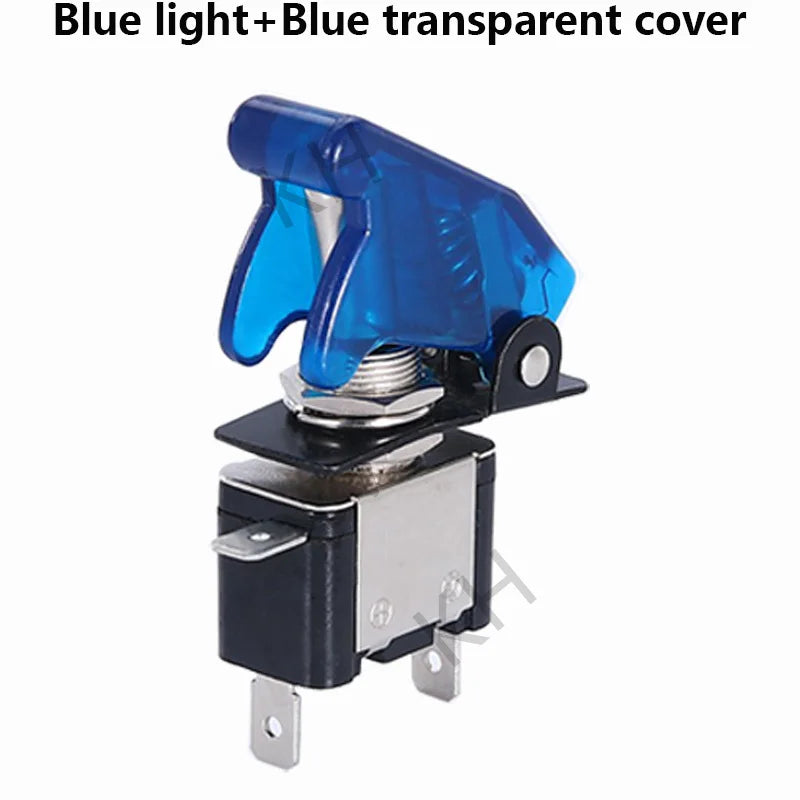 Auto Car Boat Truck Illuminated Led Toggle Switch With Safety Aircraft Flip Up Cover Guard 12V20A transparent
