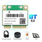 WiFi 5/6 Adapter AX3000H/AC7260 Dual Band 2.4G/5Ghz For Bluetooth 4.0/5.2 Mini PCI-E Network Wlan WiFi Card 802.11AX Win 7/10/11