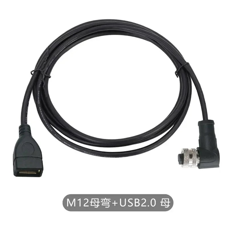 M12 to USB Cable Connector 4Pin 5 Pin A/D/B Code to USB Scanner Cable Industrial Camera USB to M12 Male Female Extension Line