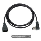 M12 to USB Cable Connector 4Pin 5 Pin A/D/B Code to USB Scanner Cable Industrial Camera USB to M12 Male Female Extension Line