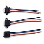 1/5 PCS TYPE-C 4P Waterproof Injection Molding with Data USB Female Seat Extension Cable About 60MM with Fixing Hole