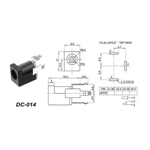 DC002/004/DC005/015 Power Socket 3.5x1.3mm 5.5x2.1mm 5.5x2.5mm DC Power Socket USB Three-Leg Direct Plug Socket Female Connector