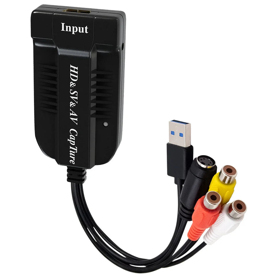USB 2.0 Video Capture Card HD/AV/3RCA/S Video VHS Analog to Digital Converter USB Capture Card Device for Hi8 DVD VCR PS3 PS4