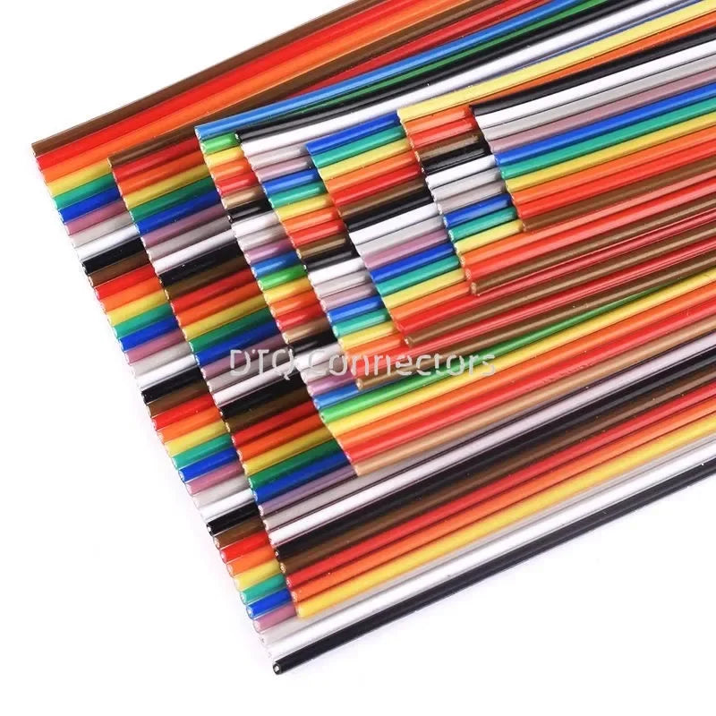 2Meter 6P/10P/12P/14P/16P/20P/40P 1.27mm PITCH Grey Flat Ribbon Cable 6/8/10/16/20/40 Pin 28AWG WIRE for IDC FC 2.54MM Connector