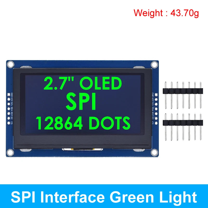 2.7 Inch OLED LCD display 128x64 drives SSD1327 IIC / SPI / 8-bit parallel port For Arduino