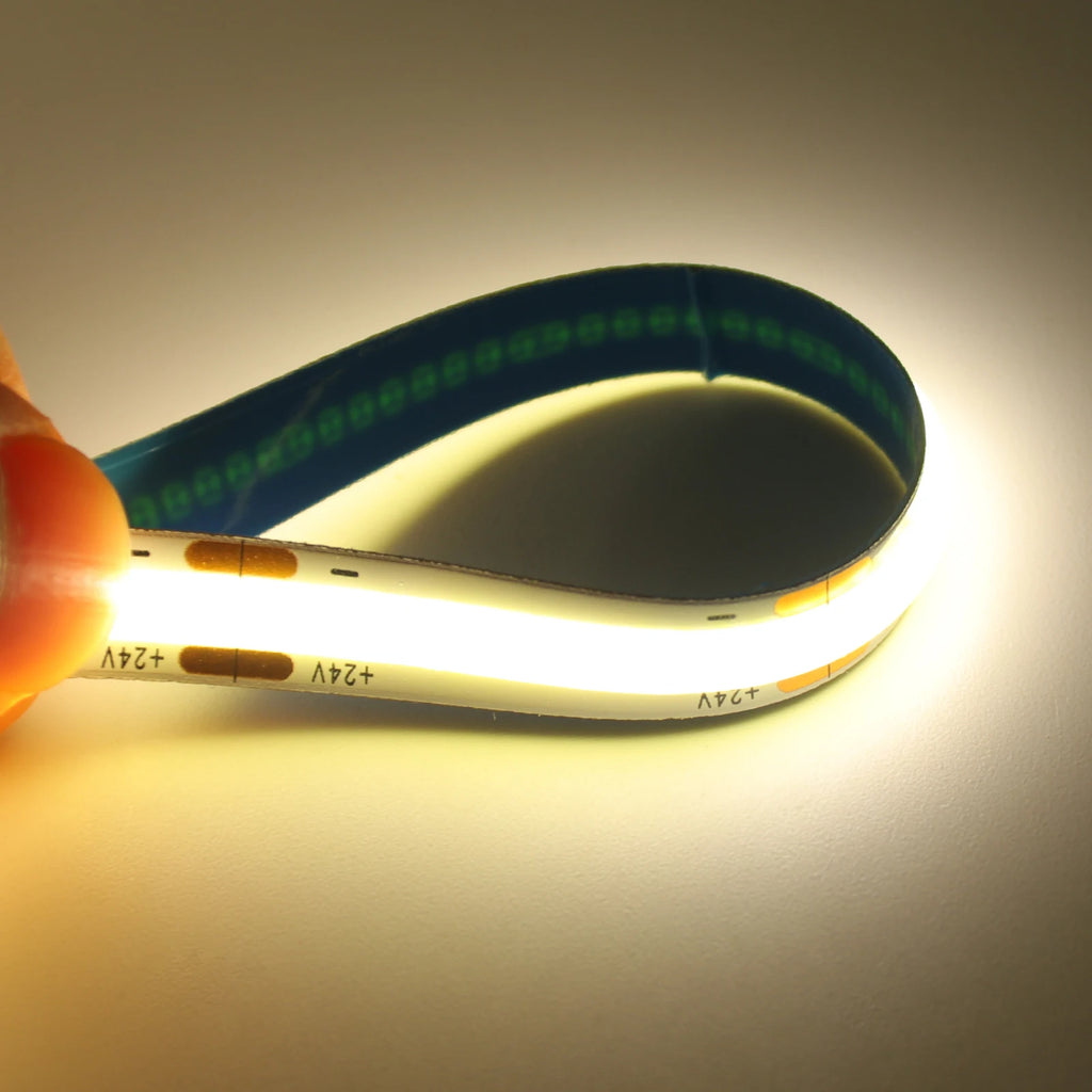 DC12 24V COB LED Strip Light 528Leds/m Flexible Tape Ribbon High Density Linear Lighting 3000-6500K RA90 Led Lights Room Decor