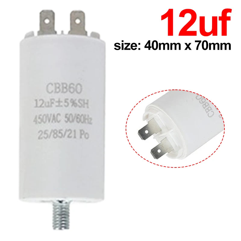 CBB60 Washing Machine Pump Starting Capacitor:4uf,5uf,6uf,8uf,10uf,12uf,14uf,15uf,20uf,25uf,30uf,35uf,40uf,45uf,50uf,60uf 450VAC