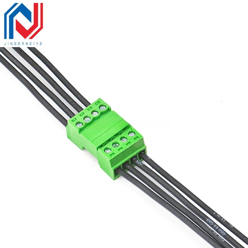 2 Sets 15EDGRK 3.81mm 2/3/4/5/6/7/8-24 Pin Right Angle Screw Terminal Block Connector 15EDG 3.81MM Pitch Plug + Pin Header Socke