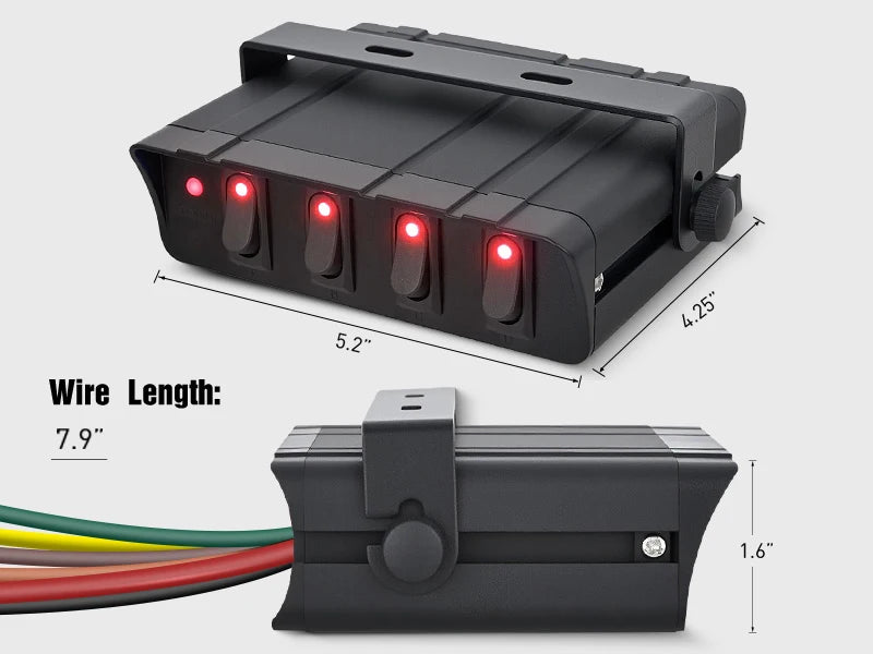 Nilight 4/6 Gang SPST Rocker Switch Panel, 12V 24V 20A Toggle Switch Box, Heavy Duty Control Panel for Automotive, Marine, RV & SUV
