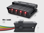 Nilight 4/6 Gang SPST Rocker Switch Panel, 12V 24V 20A Toggle Switch Box, Heavy Duty Control Panel for Automotive, Marine, RV & SUV