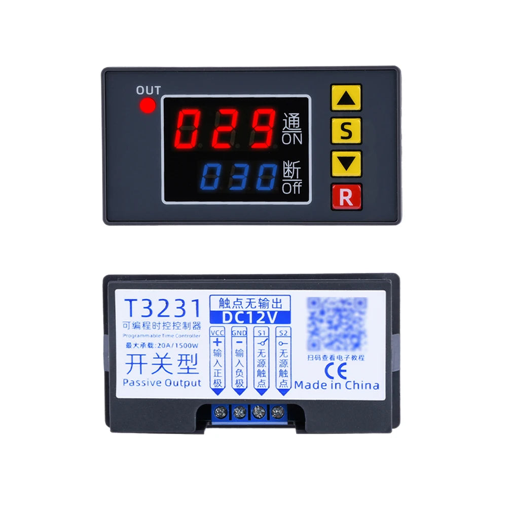 Digital Time Delay Relay AC 110V 220V 24V T3230 LED Display Cyclic Timing Control Switch Adjustable Timing Relay