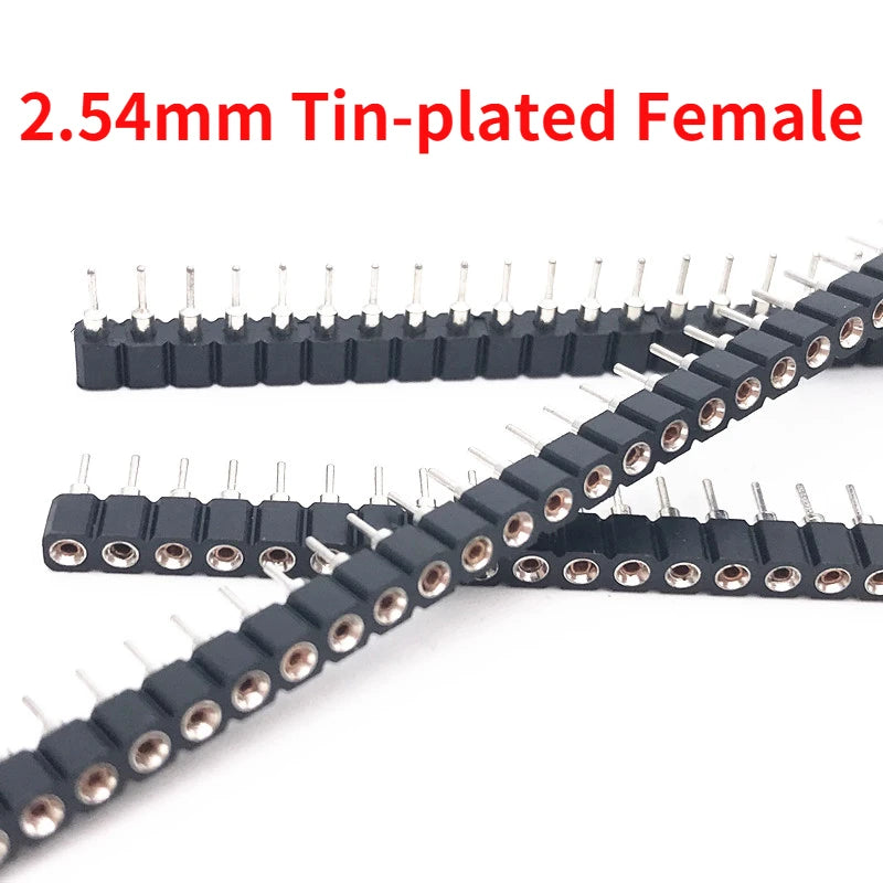10pcs 2.0mm/2.54mm Pitch 1/2x40Pin Single/Double RowCrystal IC Socket Hole Round Male Female Pin Header Connector