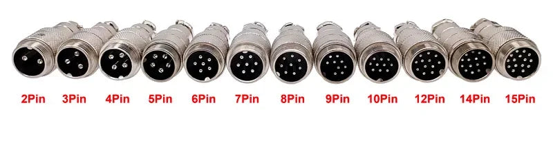 GX20 Docking Type Aviation Plug Socket 2 Pin to 15 Pin Male Female Butt Joint Circular Connector Inline Cable Wire Connector