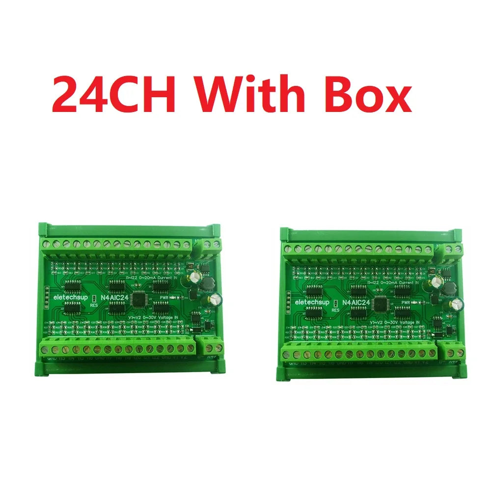2PCS 8-24CH 4-20MA To RS485 Current Analog Input Collector Module MODBUS RTU Board For PT100 K Thermocouple Pressure Sensor