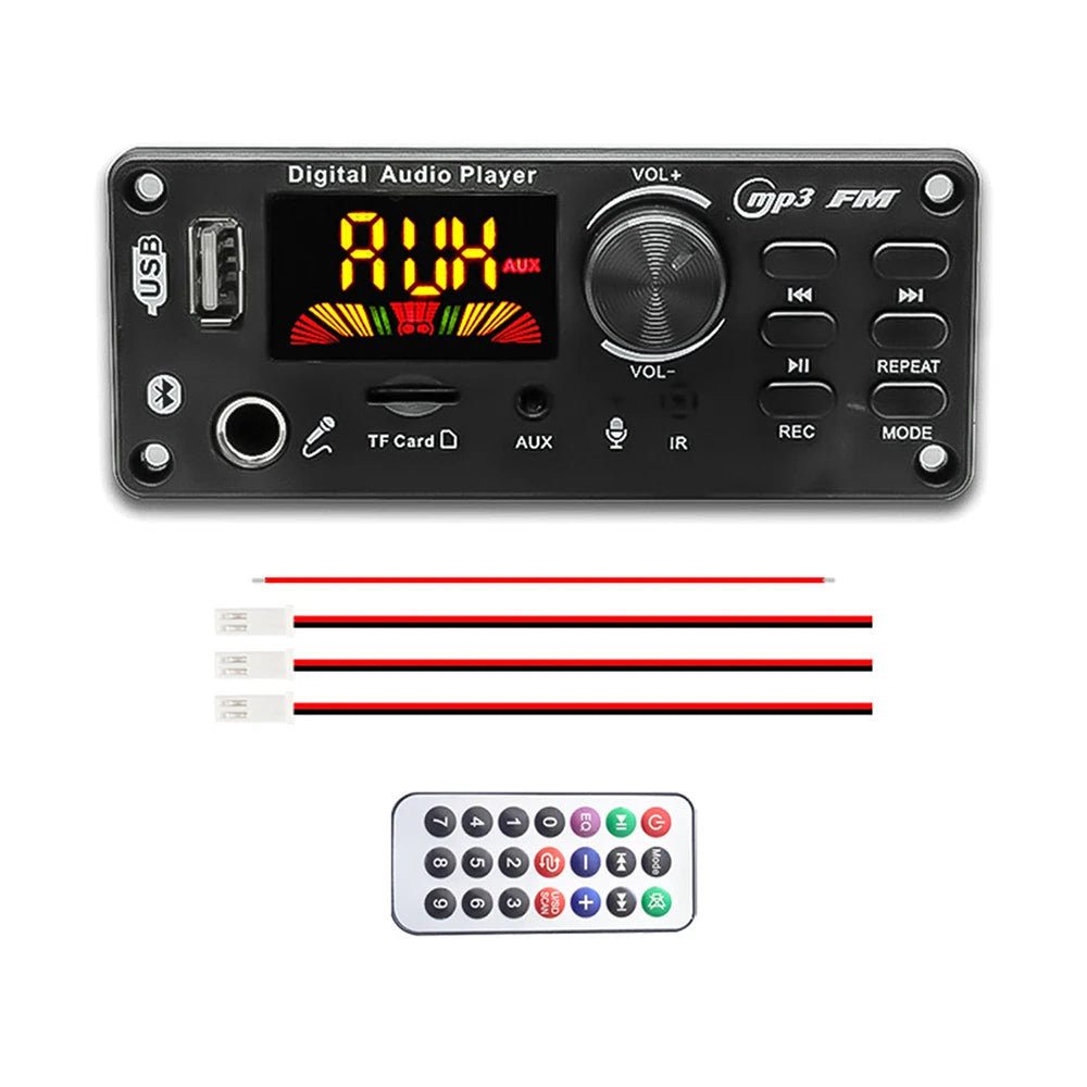 DC 7-24V MP3 Audio Decoder Module Bluetooth 5.0 Lossless Amplifier Decoder Board Music Playback Volume Controller 87.5-107.5MHz