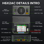 HTRC H6X2AC Dual Channel Battery Charger DC 400WX2 AC300W 16AX2 for 1S~6S Lipo Li-ion LiFe LiHV LTO NiMh RC Battery Fast Charge