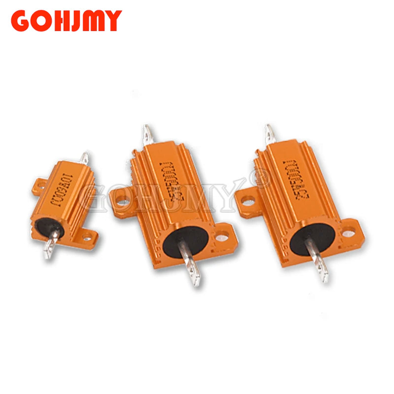 1PCS RX24 5W 10W 25W 0.01~30K Aluminum Power Metal Case Wirewound Resistor 1R 2R 5R 8R 10R 20R 100R 150R 1K 2K 5K 10K 100k Ohm